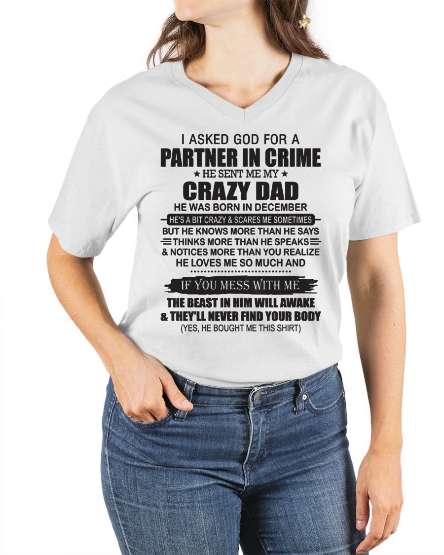 DECEMBER - TO MY DAUGHTER - GOD SENT ME MY CRAZY DAD - GIFT FROM DAD - NTTD12 (SKU11-108-12)