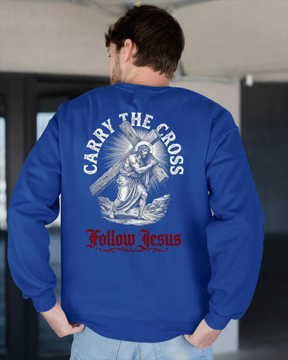CARRY THE CROSS FOLLOW JESUS - CHRISTIAN T-SHIRT - FOR MEN NTTD00 (SKU2608-134)