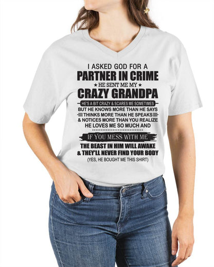 TO MY GRANDDAUGHTER - GOD SENT ME MY CRAZY GRANDPA - GIFT FROM GRANDPA - NTTD00 (SKU11-113-00)