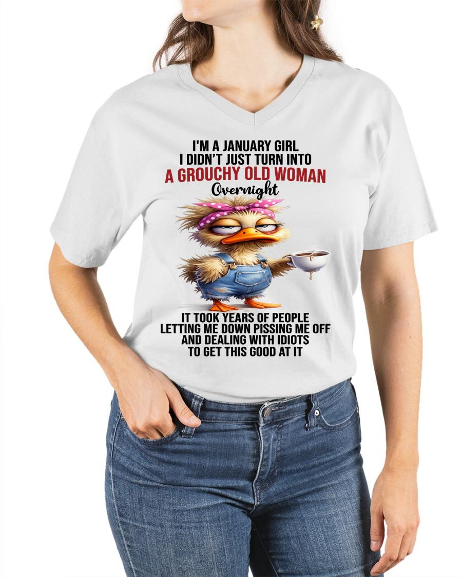 JANUARY - GROUCHY WOMAN - BIRTHDAY T-SHIRT FOR WOMEN - NTTD01 (SKU2602-179-01)