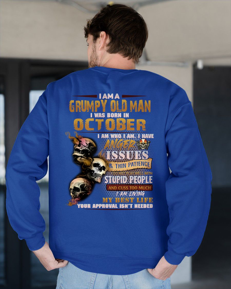 OCTOBER - GRUMPY OLD MAN - BIRTHDAY T-SHIRT FOR MEN - NTTD10 (SKU08-67-10)