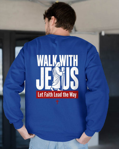 WALKING WITH JESUS - CHRISTIAN T-SHIRT - FOR MEN NTTD00 (SKU2608-128)