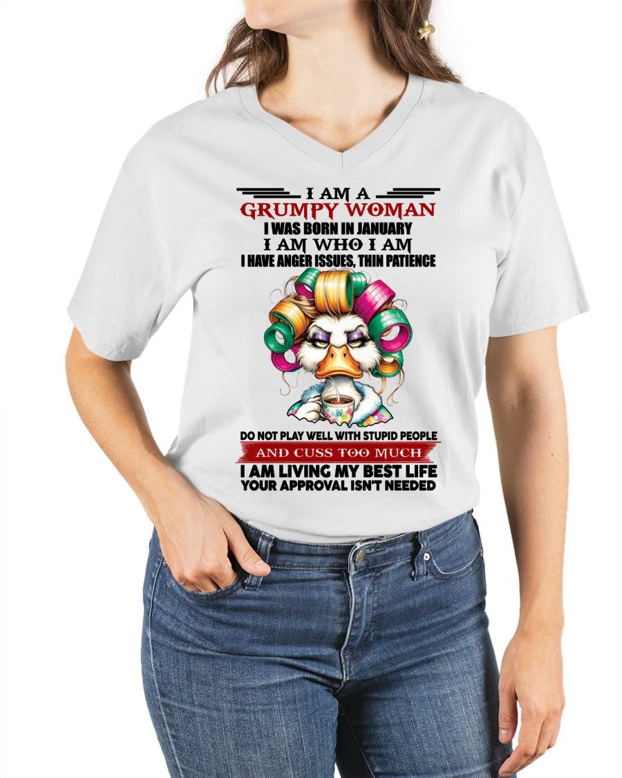 JANUARY - GRUMPY WOMAN - BIRTHDAY SHIRT FOR WOMEN - NTTD01 (SKU26T-01-22-01)