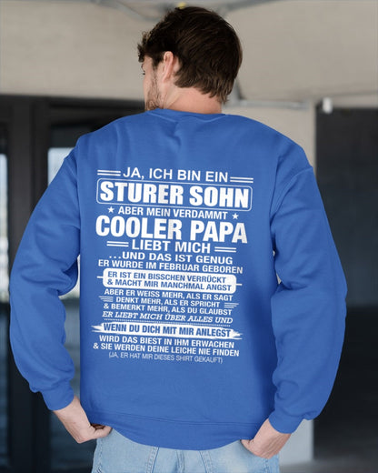 DEU02 - JA, ICH BIN EIN STURER SOHN T-SHIRT – GEBURTSTAGSGESCHENK VON EINEM FEBRUAR-PAPA - nttd02 (SKU2606-87-02)