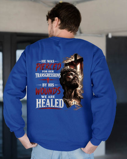 HE WAS PIERCED FOR OUR TRANSGRESSIONS  - CHRISTIAN T-SHIRT - FOR MEN NTTD00 (SKU2608-70)