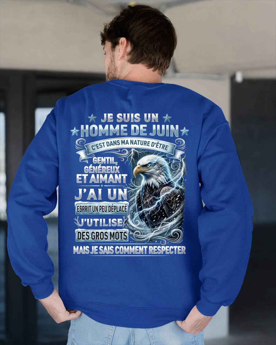 JUIN – ESPRIT MALICIEUX MAIS SAIT RESPECTER - T-SHIRT ANNIVERSAIRE HOMME - IMPRESSION DTG PREMIUM - frNTTD06 (SKU2604-86-06)