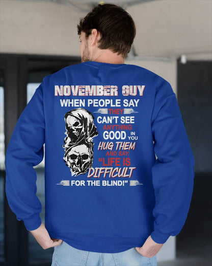 NOVEMBER -  HUG THEM AND SAY... - BIRTHDAY T-SHIRT FOR MEN - NTTD11 (SKU12-253-11)