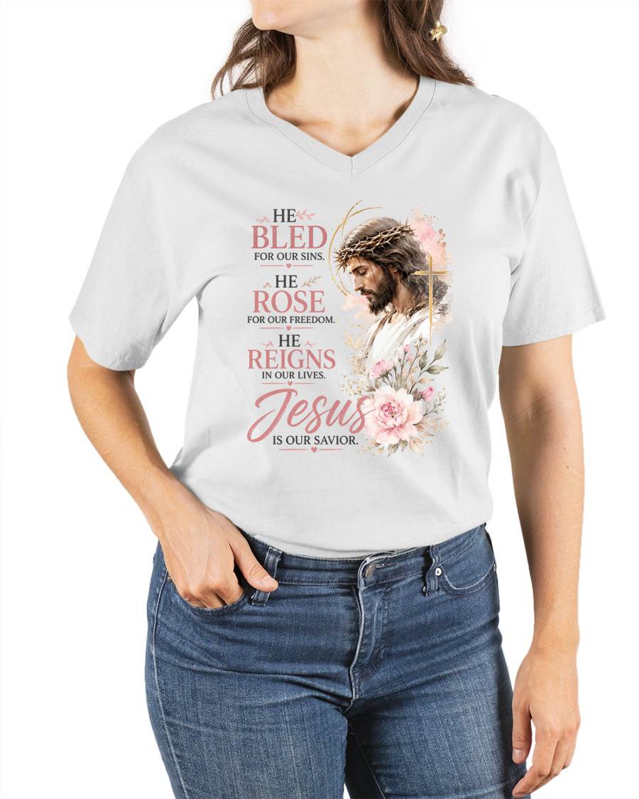 JESUS IS OUR SAVIOR - CHRISTIAN T-SHIRT - FOR WOMEN NTTD00