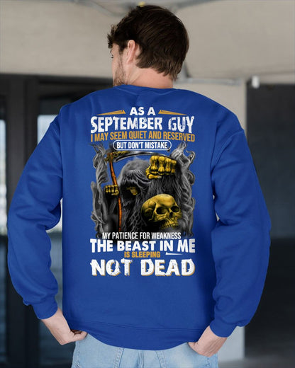 SEPTEMBER - THE BEAST IN ME IS SLEEPING - BIRTHDAY T-SHIRT FOR MEN - NTTD09 (SKU08-82-09)