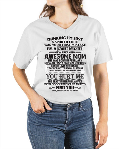 FEBRUARY - SPOILED DAUGHTER OF AWESOME MOM - GIFT FOR DAUGHTER - NTTD02 (SKU09-15-02)