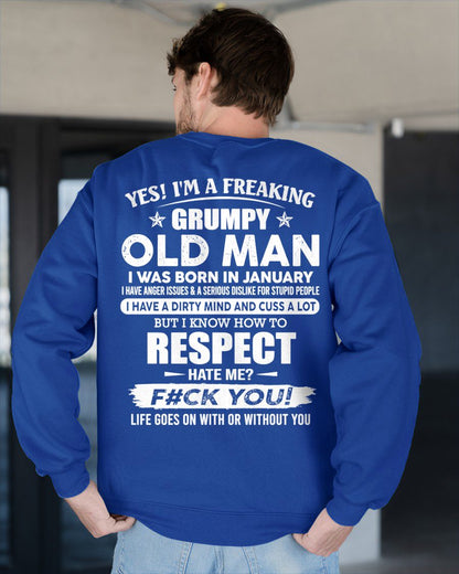 JANUARY - FREAKING GRUMPY OLD MAN - BIRTHDAY GIFT FOR MEN - NTTD01 (SKU09-04-01)