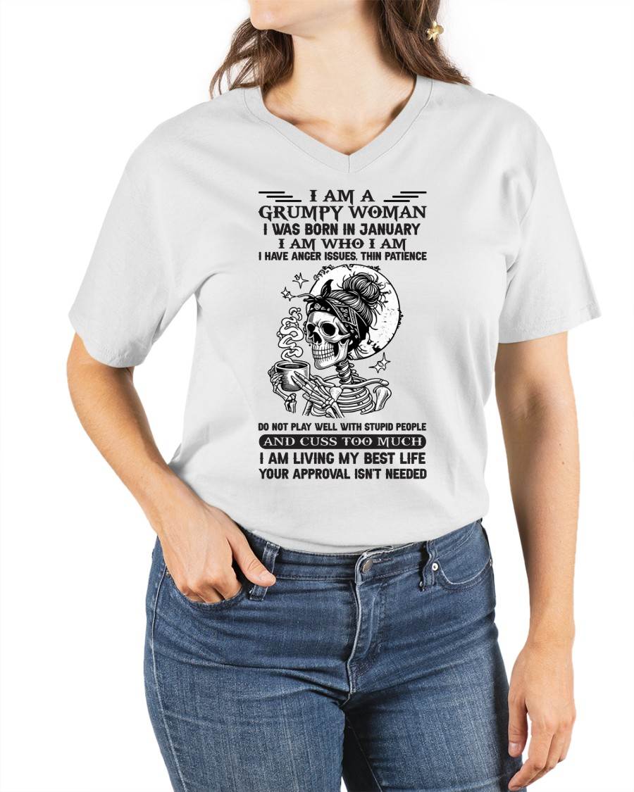 JANUARY - GRUMPY WOMAN - BIRTHDAY SHIRT FOR WOMEN - NTTD01 (SKU2602-150-01)