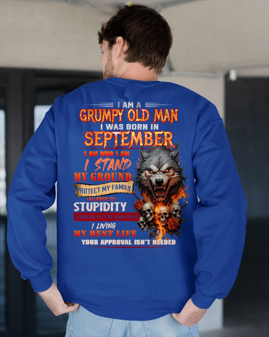 SEPTEMBER - GRUMPY OLD MAN - BIRTHDAY T-SHIRT FOR MEN - NTTD09 (SKU26T-01132-09)