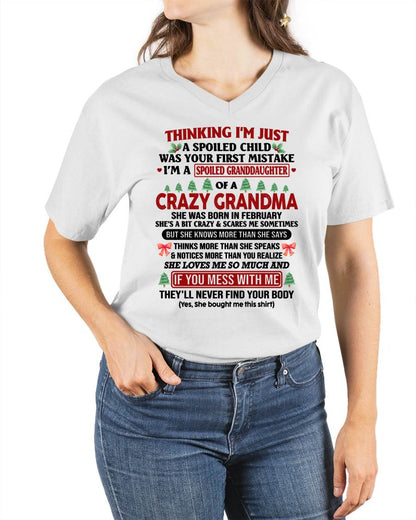 FEBRUARY - SPOILED GRANDDAUGHTER - PERFECT CHRISTMAS GIFT FOR GRANDDAUGHTER - GIFT FROM GRANDMA - NTTD02 (SKU11-07-02)