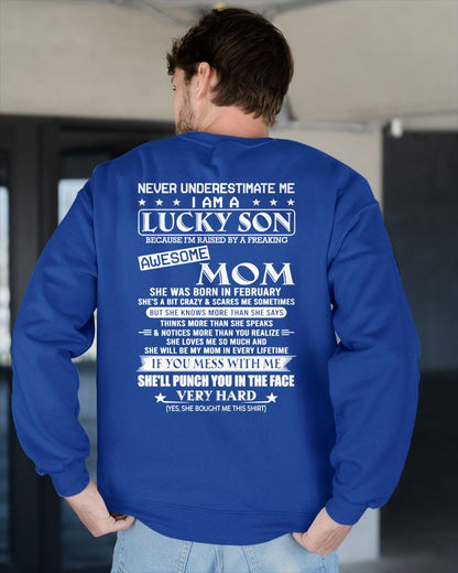 FEBRUARY - LUCKY SON OF AWESOME MOM - GIFT FROM MOM - NTTD02 (SKU10-36-02)