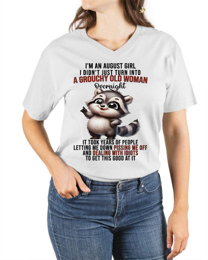 AUGUST - GROUCHY WOMAN - BIRTHDAY T-SHIRT FOR WOMEN - NTTD08 (SKU2602-180-08)