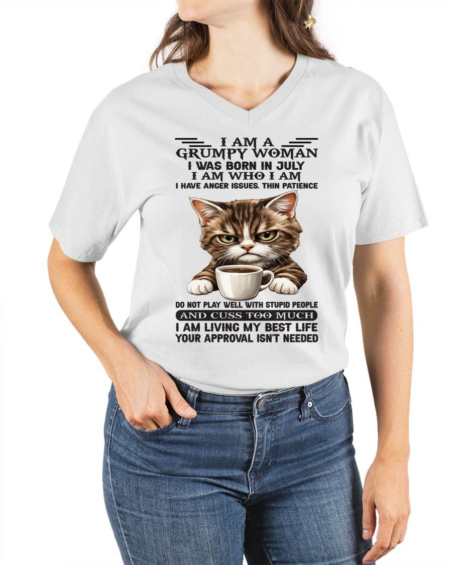 JULY - GRUMPY WOMAN - BIRTHDAY SHIRT FOR WOMEN - NTTD07 (SKU2602-182-07)