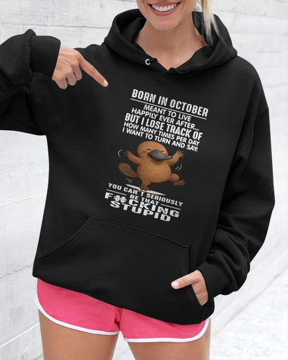 OCTOBER - SARCASTIC PLATYPUS QUOTE TEE – CUTE COFFEE COW GRAPHIC TEE - BIRTHDAY GIFT FOR MEN/WOMEN - NTTD10 (SKU09-56-10)