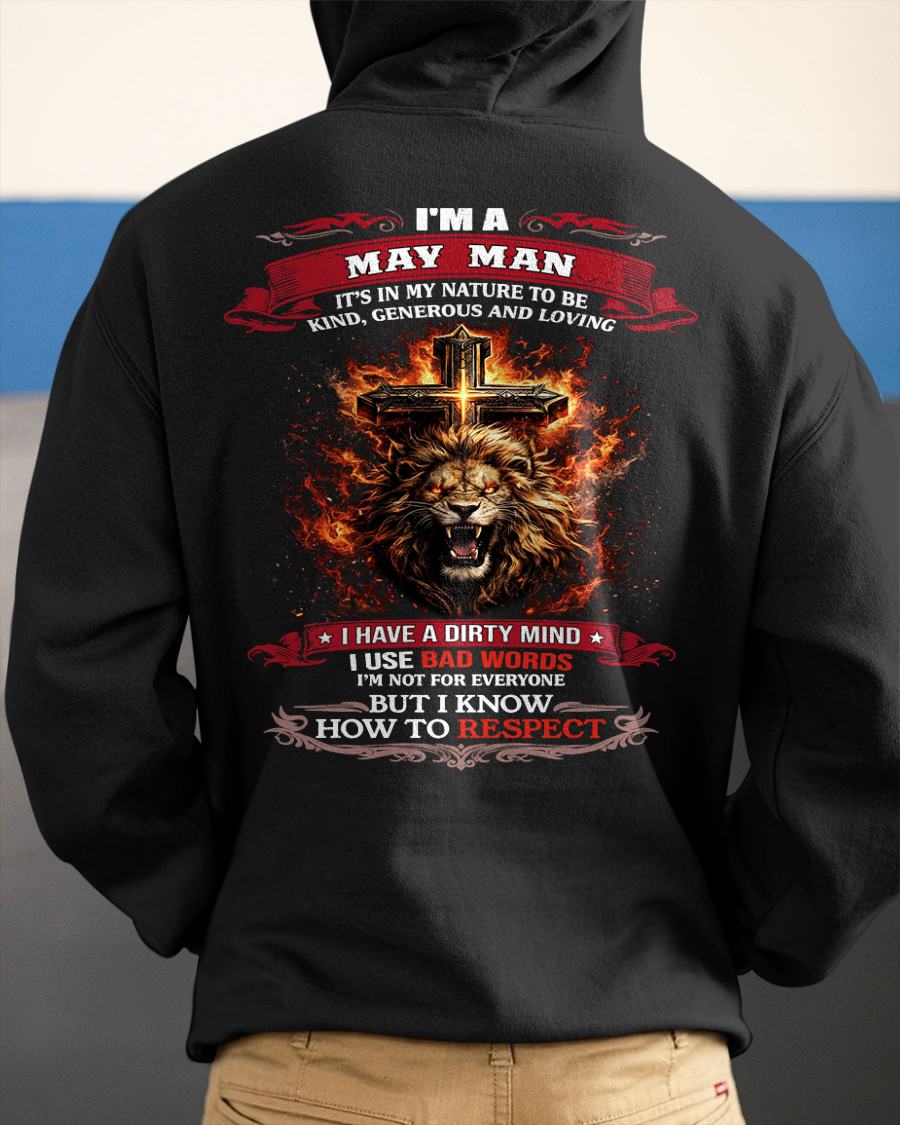 MAY - KIND AND LOVING ARE MY NATURE - PREMIUM DTG PRINT BIRTHDAY T-SHIRT FOR MEN - NTTD05 (SKU26T-01-31-05)