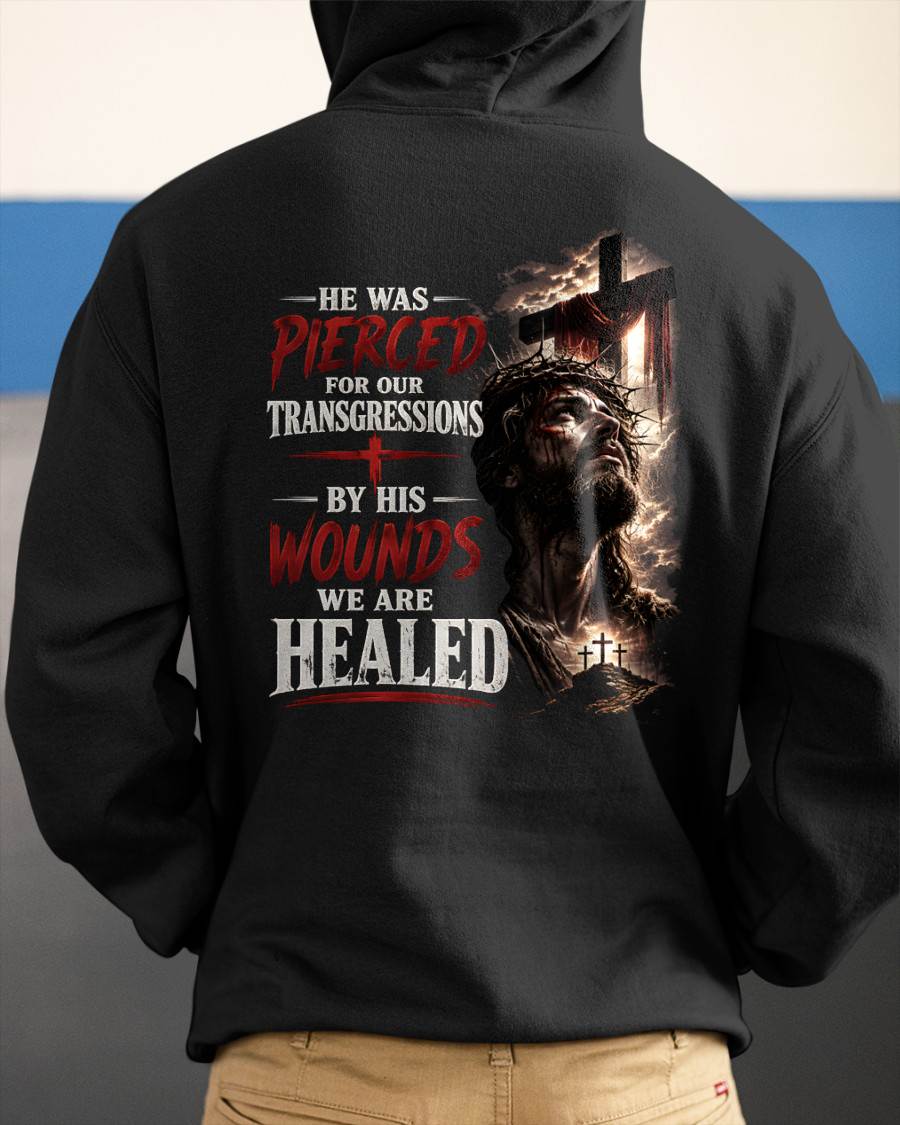 HE WAS PIERCED FOR OUR TRANSGRESSIONS  - CHRISTIAN T-SHIRT - FOR MEN NTTD00 (SKU2608-70)