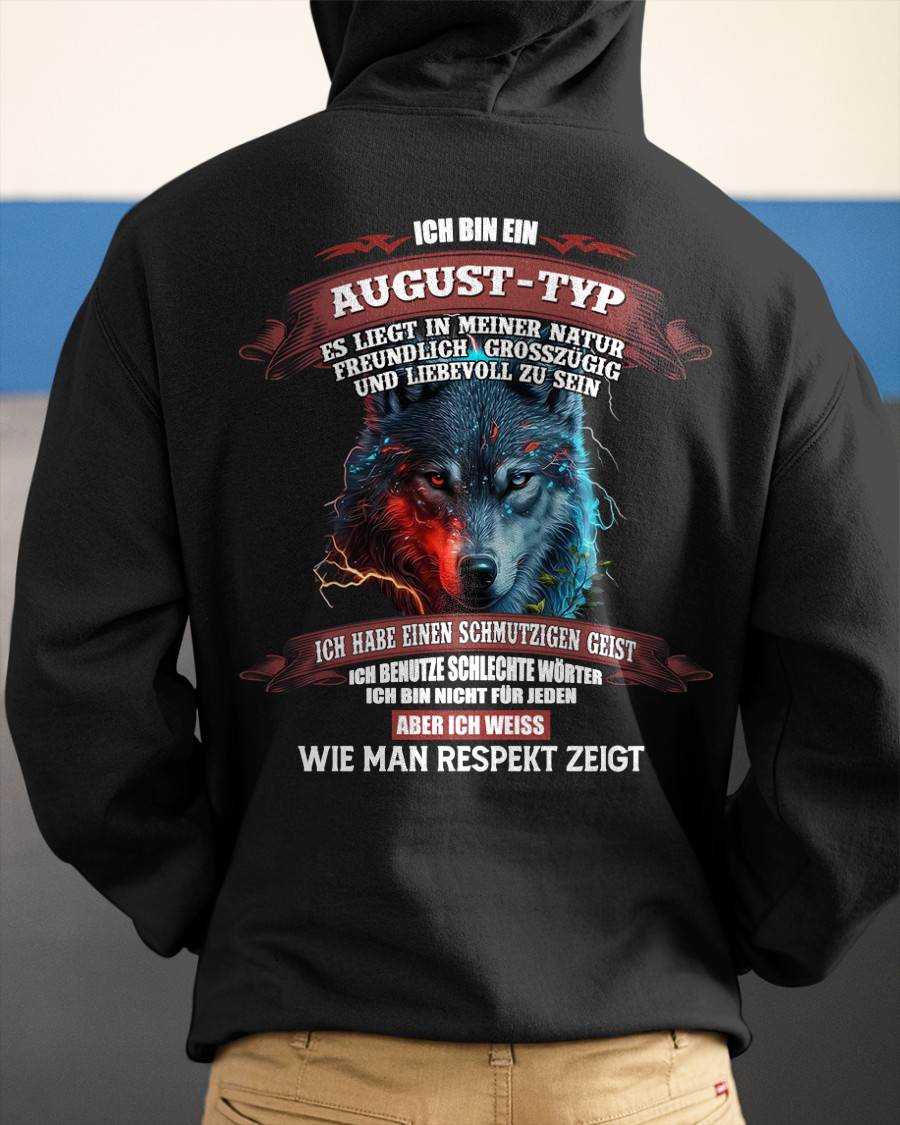 AUGUST - ICH WEISS, WIE MAN RESPEKT ZEIGT – GEBURTSTAGS-T-SHIRT FÜR MÄNNER - NTTD08 (SKU2605-219-08)