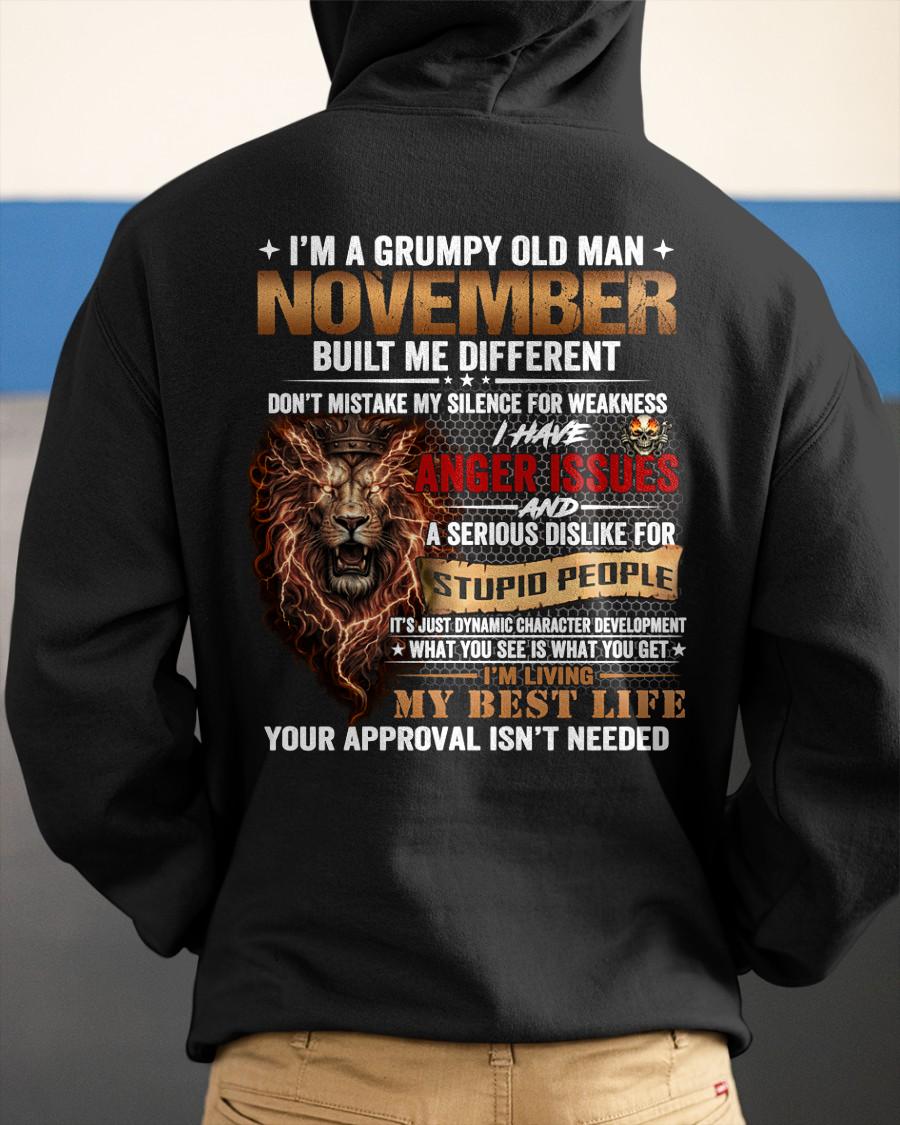 NOVEMBER - GRUMPY OLD MAN - BIRTHDAY T-SHIRT FOR MEN - NTTD11 (SKU2604-22-11)