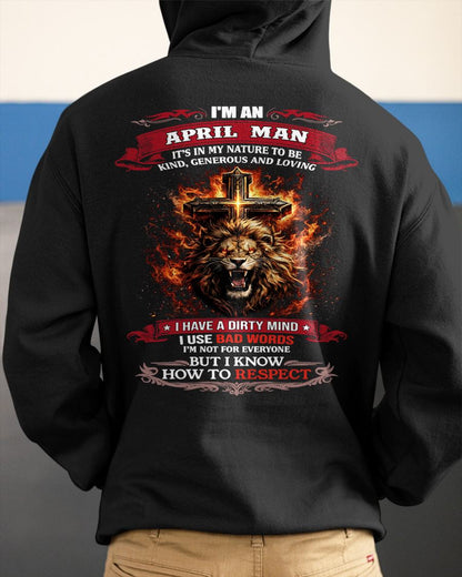 APRIL - KIND AND LOVING ARE MY NATURE - PREMIUM DTG PRINT BIRTHDAY T-SHIRT FOR MEN - NTTD04 (SKU26T-01-31-04)