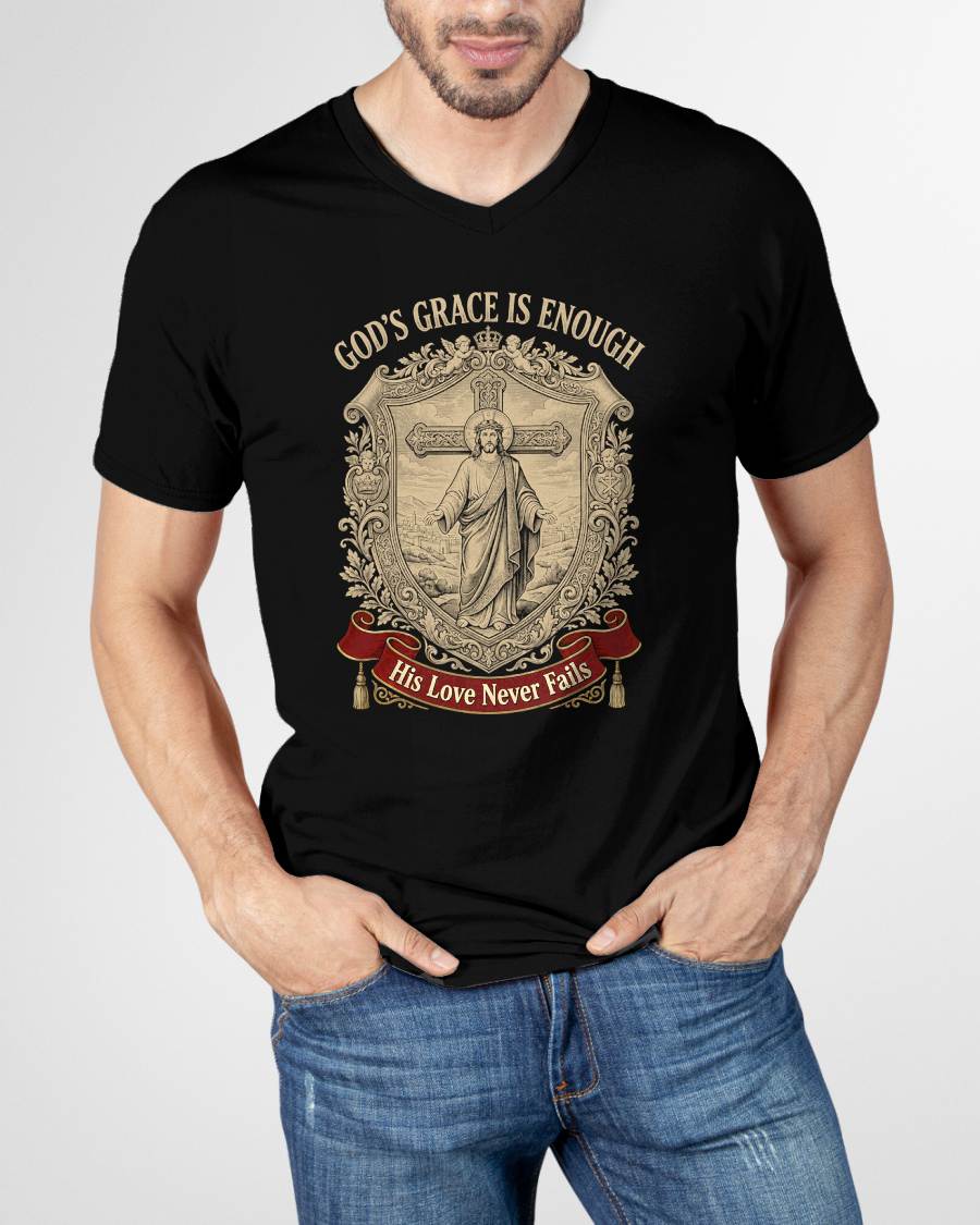 GOD’S GRACE IS ENOUGH  - CHRISTIAN T-SHIRT - FOR MEN NTTD00 (SKU2608-135)