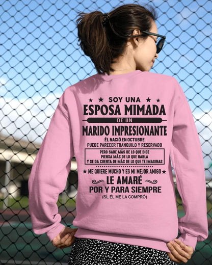 Octubre - Soy una Esposa mimada de un Marido impresionante - Regalo especial para tu esposa - T10 (SKU05-101-10)