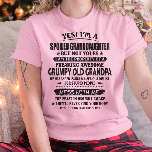 Spoiled Granddaughter of a Grumpy Grandpa Shirt – From Grandpa to Granddaughter NTTD00 (SKU07-130-00)