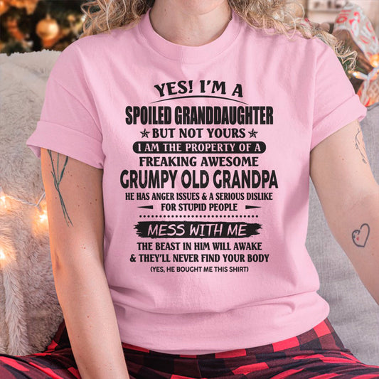Spoiled Granddaughter of a Grumpy Grandpa Shirt – From Grandpa to Granddaughter NTTD00 (SKU07-130-00)
