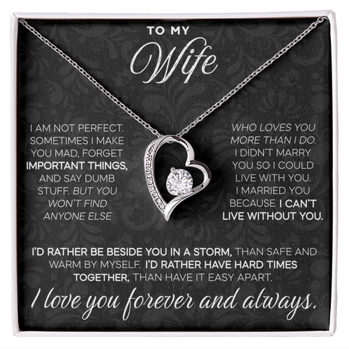 TO MY WIFE FROM HUSBAND NECKLACE  - Premium Forever Love Necklace (SKU26J-01211)