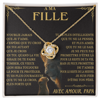 À MA FILLE "N’oublie jamais que" – Cadeau de papa - The Premium Love Knot Necklace (SKUJ12-215)