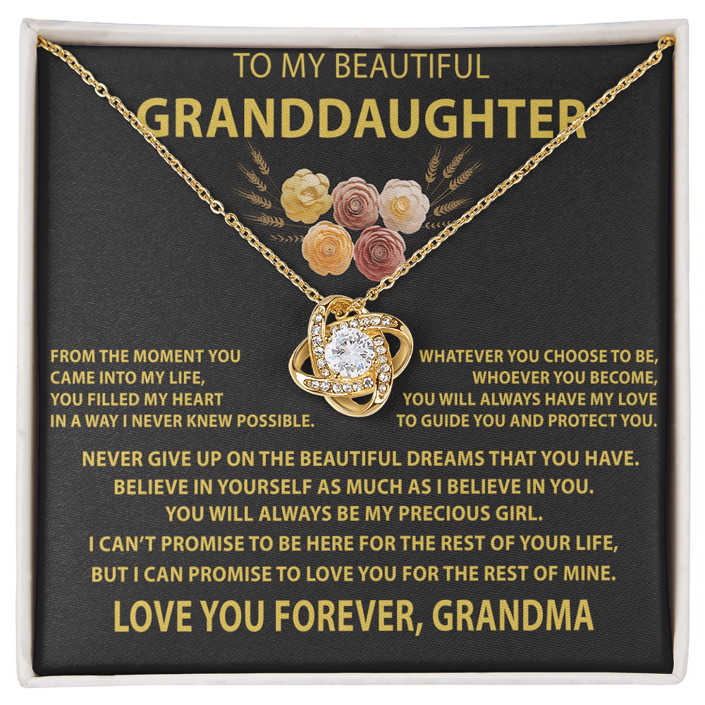 TO MY GRANDDAUGHTER - Gift from Grandma - The Premium Love Knot Necklace (SKUJ12-BC-01)