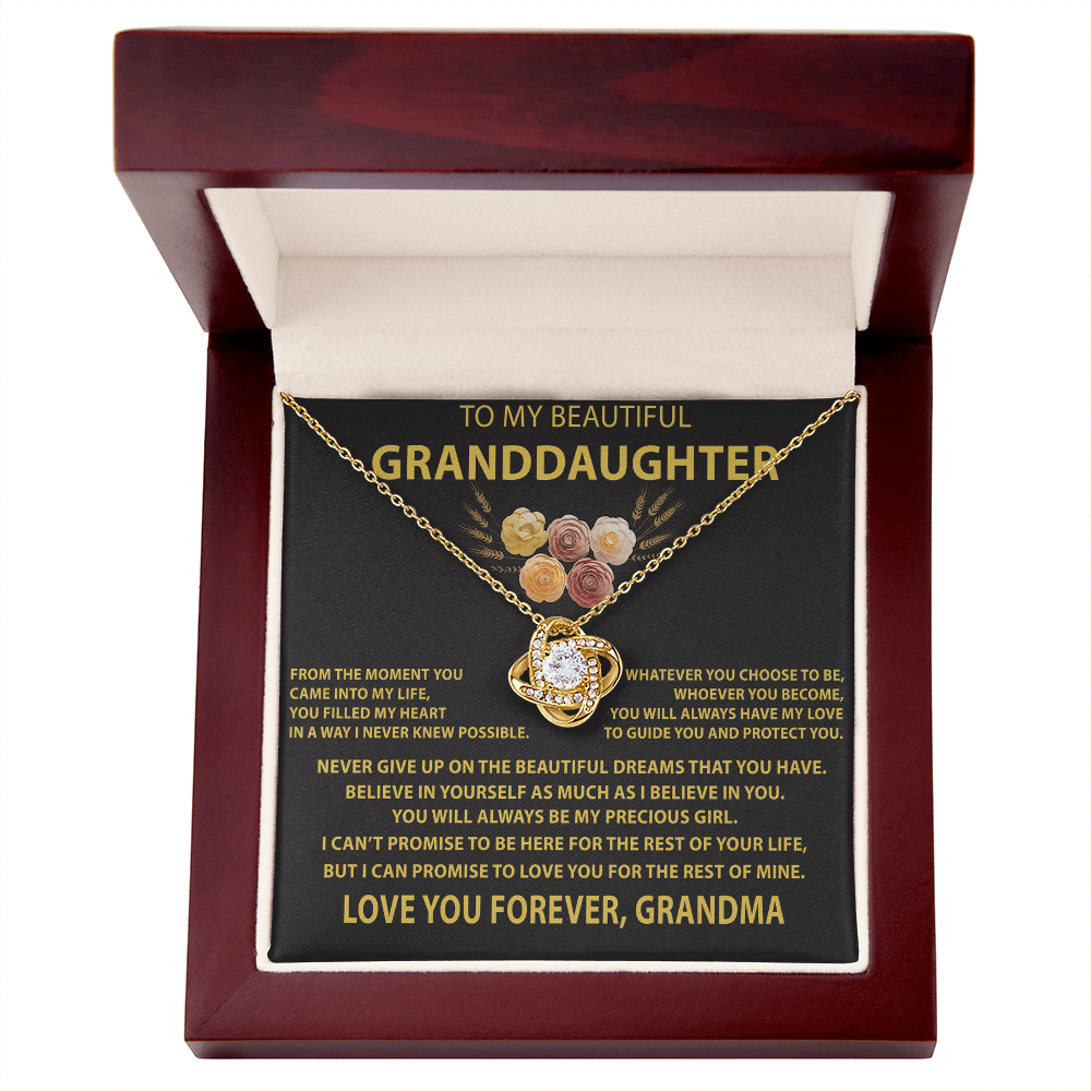 TO MY GRANDDAUGHTER - Gift from Grandma - The Premium Love Knot Necklace (SKUJ12-BC-01)