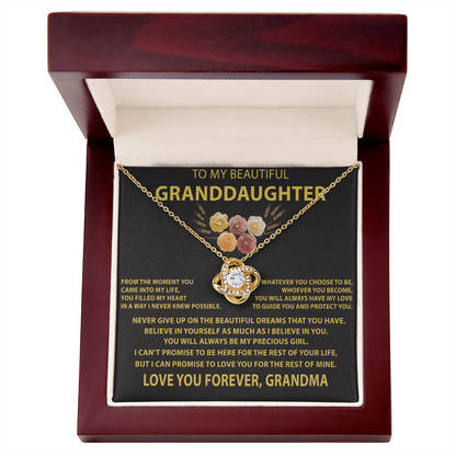 TO MY GRANDDAUGHTER - Gift from Grandma - The Premium Love Knot Necklace (SKUJ12-BC-01)