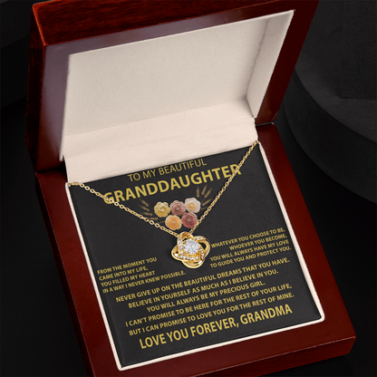 TO MY GRANDDAUGHTER - Gift from Grandma - The Premium Love Knot Necklace (SKUJ12-BC-01)