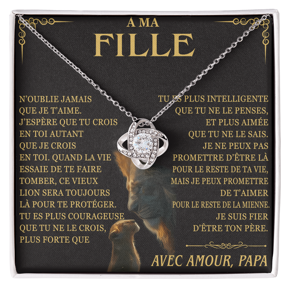 À MA FILLE "N’oublie jamais que" – Cadeau de papa - The Premium Love Knot Necklace (SKUJ12-215)