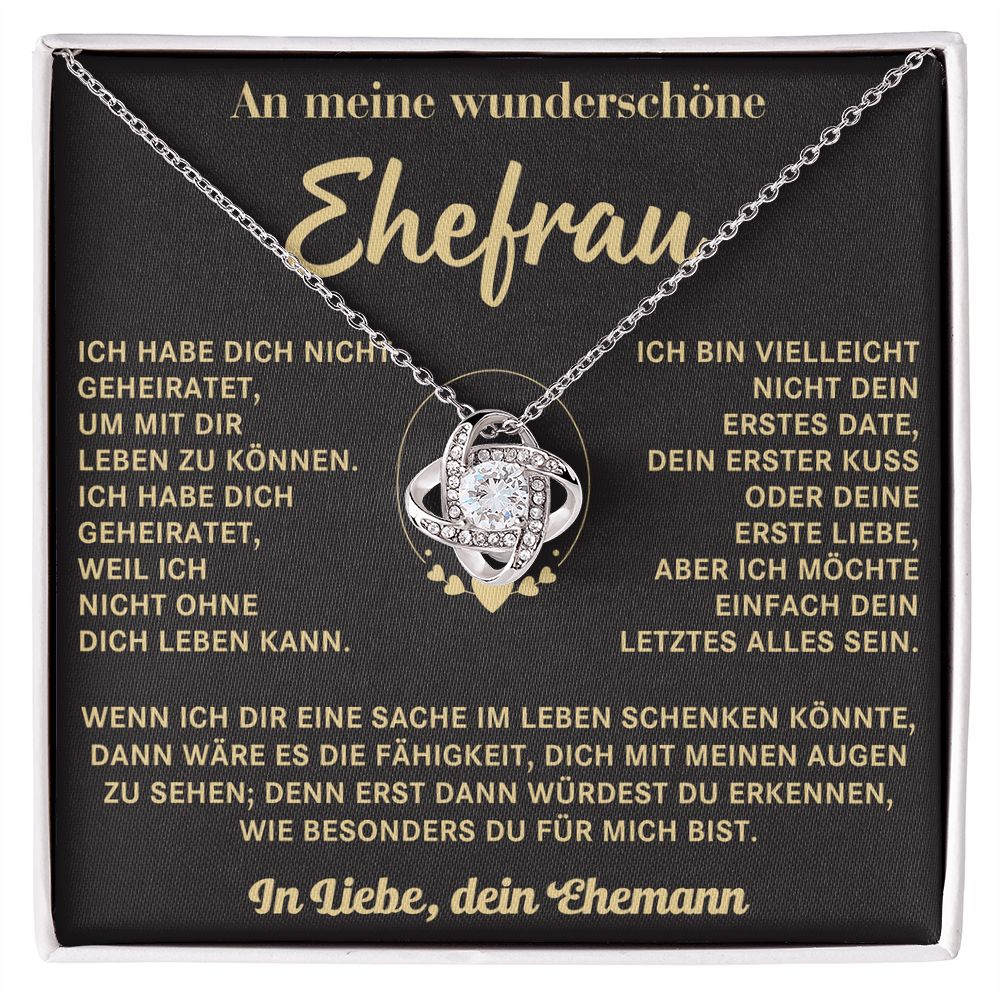 „AN MEINE GELIEBTE FRAU – VON DEINEM EHEMANN - Premium Love Knot Necklace (SKUJ12-205)