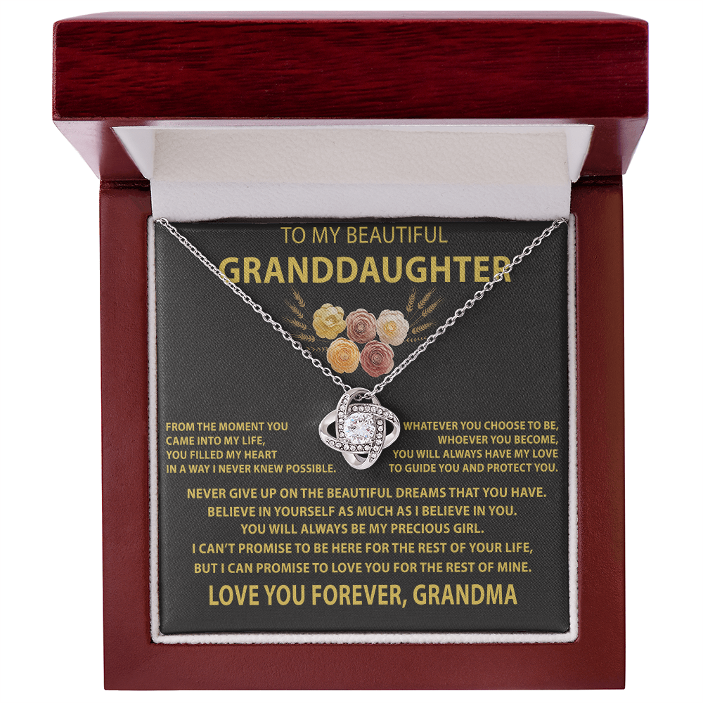 TO MY GRANDDAUGHTER - Gift from Grandma - The Premium Love Knot Necklace (SKUJ12-BC-01)