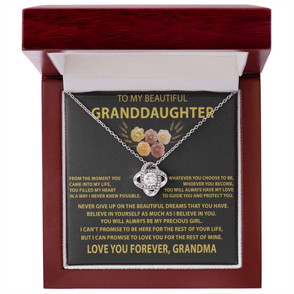 TO MY GRANDDAUGHTER - Gift from Grandma - The Premium Love Knot Necklace (SKUJ12-BC-01)