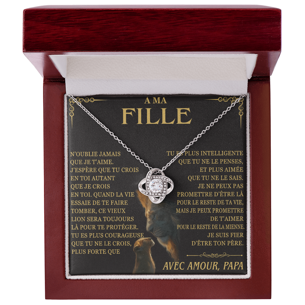 À MA FILLE "N’oublie jamais que" – Cadeau de papa - The Premium Love Knot Necklace (SKUJ12-215)