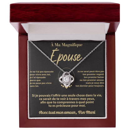 À MA FEMME DE LA PART DE SON MARI – COLLIER - Premium Love Knot Necklace (SKUJ12-177)