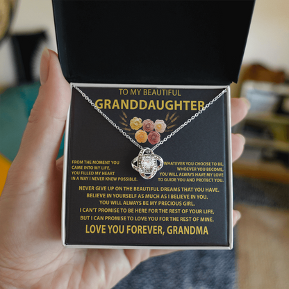 TO MY GRANDDAUGHTER - Gift from Grandma - The Premium Love Knot Necklace (SKUJ12-BC-01)