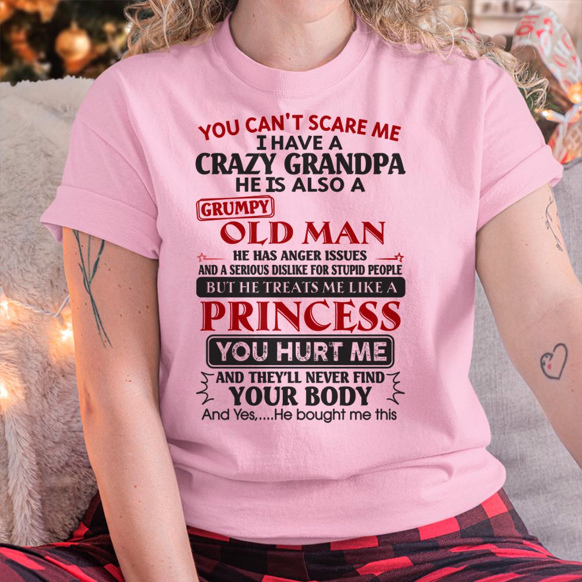 Grumpy Grandpa Girl Shirt – Don’t Mess with Me – From Grandpa to Granddaughter NTTD00 (SKU07-133-00)
