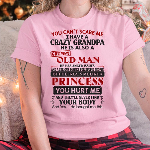 Grumpy Grandpa Girl Shirt – Don’t Mess with Me – From Grandpa to Granddaughter NTTD00 (SKU07-133-00)