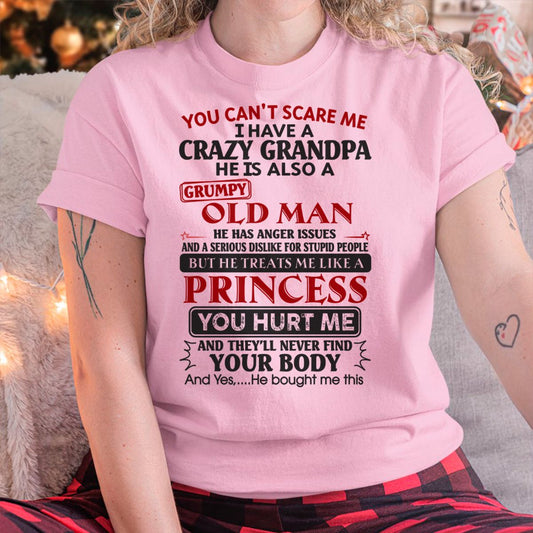 Grumpy Grandpa Girl Shirt – Don’t Mess with Me – From Grandpa to Granddaughter NTTD00 (SKU07-133-00)
