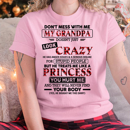 Crazy Grandpa Shirt for Girls – From Grandpa to Granddaughter NTTD00 (SKU07-131-00)