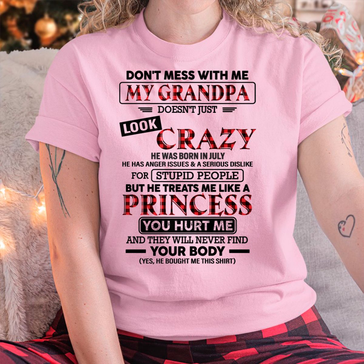 Crazy Grandpa Shirt for Girls July Edition – From Grandpa to Granddaughter NTTD07 (SKU07-131-07)